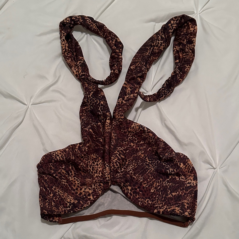 Urban Outfitters Brown Leopard Print Crop Top